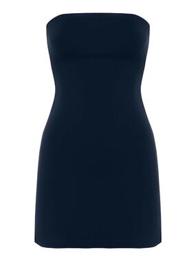 Strapless Navy Mini Dress - Sleek Tube Silhouette